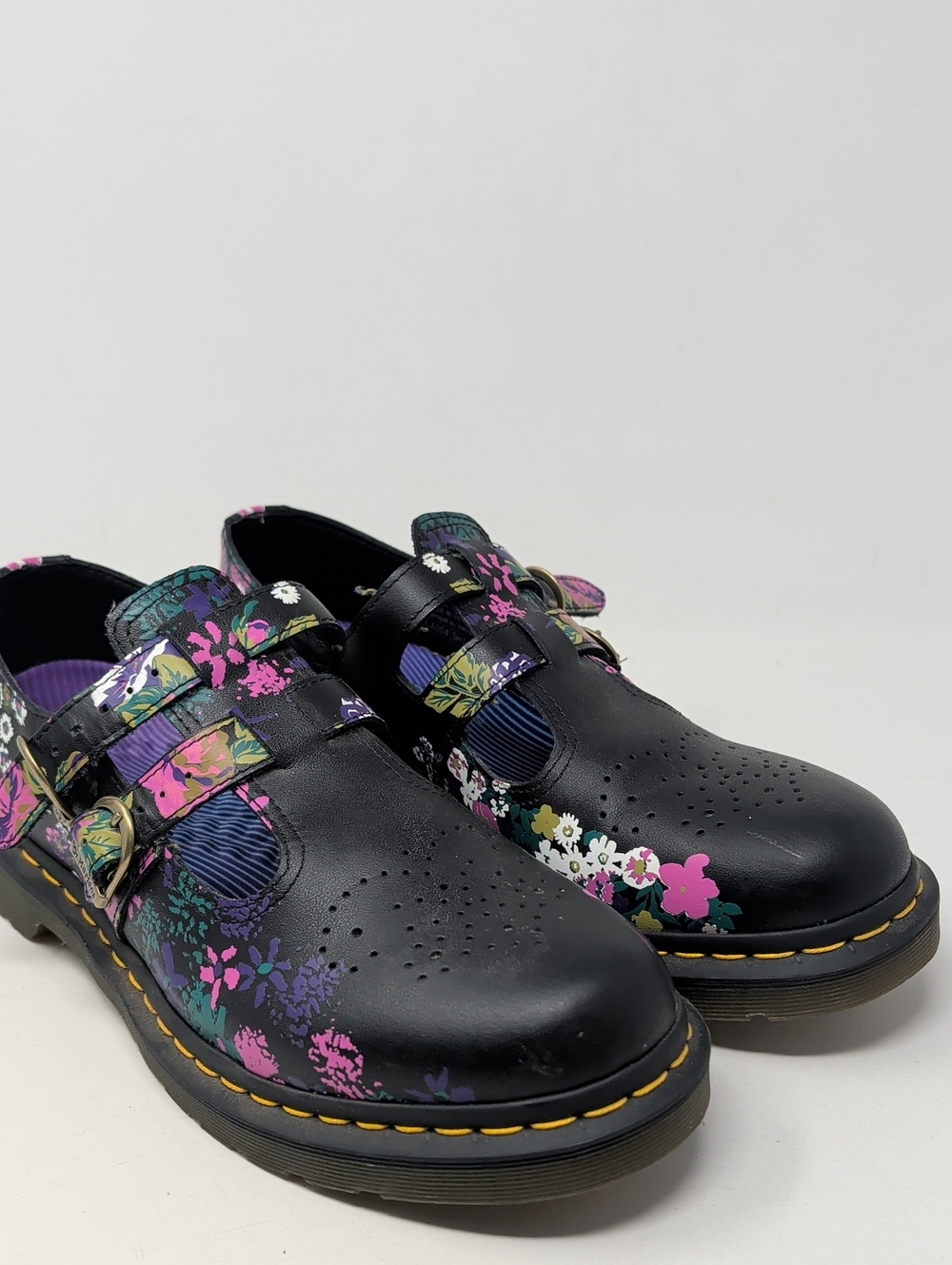 Dr. Martens 8065 Black Floral Vintage Mary Jane S Sz 11 US
